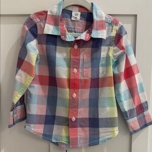 Baby GAP Multicolor Plaid Button Down Shirt 3T